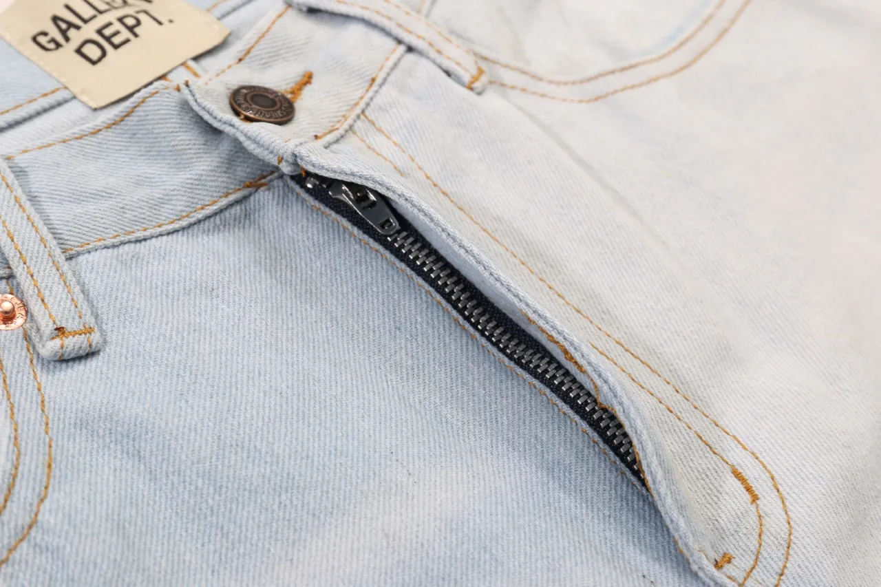 658#Gallery Dept New Mandarin Duck washed blue bootcut jeans blue spliced ​​denim trousers beautiful trendy trousers casual versatile trousers blue S~XL P250